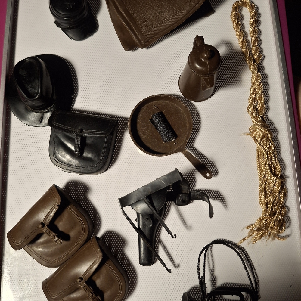 Vintage Dollhouse Accessories Set in Black and Brown